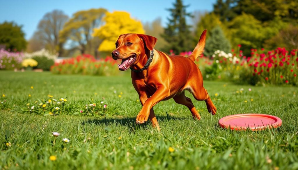 Active dog exercising