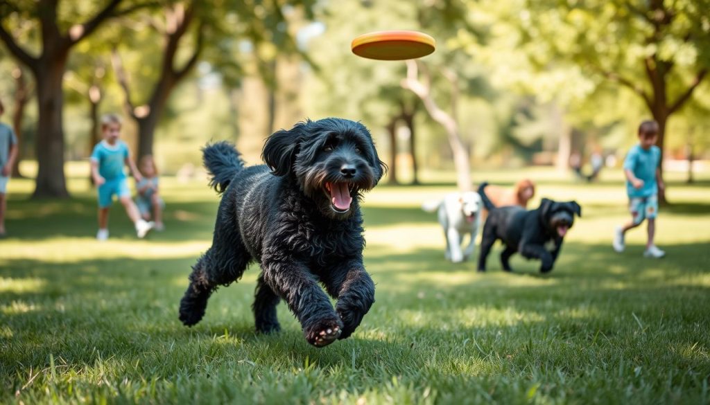 black golden doodle exercise