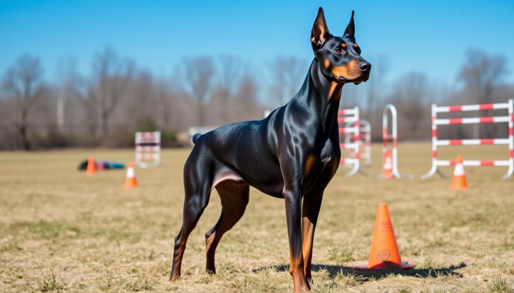 blue doberman training