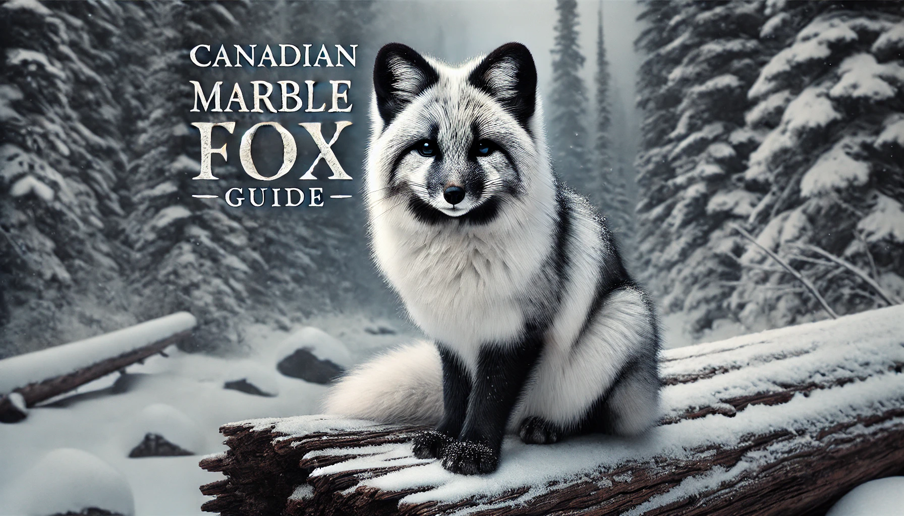 Canadian Marble Fox in Snowy Forest